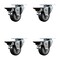 Service Caster 3'' Thermo Rubber Wheel Swivel Top Plate Caster Set with Posi Brake, 4PK SCC-20S314-TPRB-PLB-4 - alternate 1